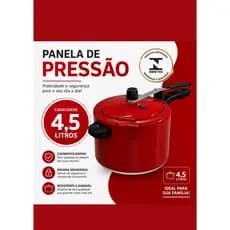 Panela De Pressão 4,5 Litros Certificado Inmetro