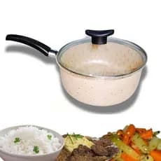 Panela 18cm teflon antiaderente tampa de vidro Elegante