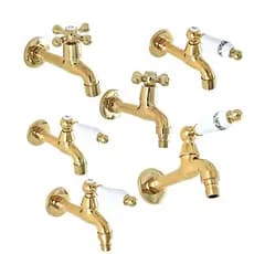 Luxo Cor De Ouro Latão Único Punho Torneira Da Cozinha Fixado Na Parede Lavanderia Banheiro Mop Água Jardim Máquina Lava