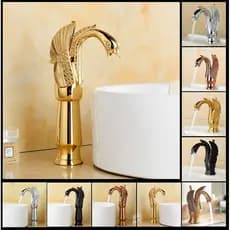 Antigo/Preto/Ouro Rosa/Cor Dourada/Latão Cromado Polido Modelo Alto/Curto Esculpido Estilo Cisne Animal Alavanca Única B