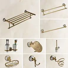 Base De Cerâmica De Latão Antigo Montada Na Parede Conjunto De Acessórios De Banheiro Hardware De Banho Suporte De Toalh