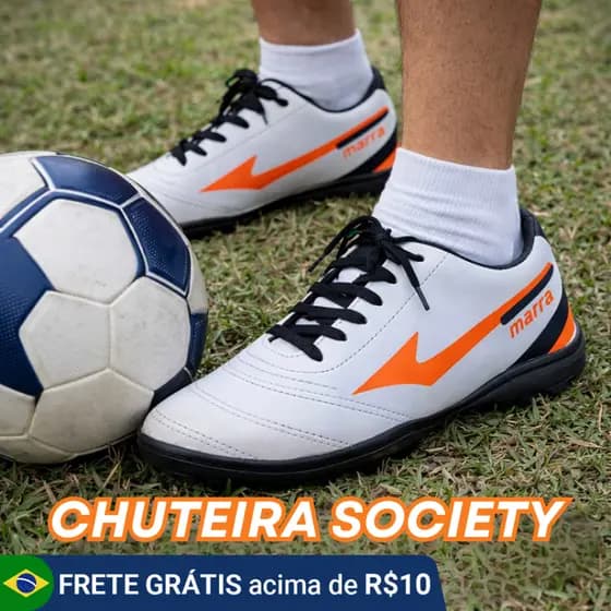 Chuteira Society e Futsal Adulto Unissex Marra Confortável e Antiderrapante Sosite Fut7 Promoção