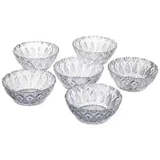 Jogo de 6 Taças Para Sobremesas Tigela Toffee Bowls em Vidro 10cm para Doces Sorvete e Aperitivos