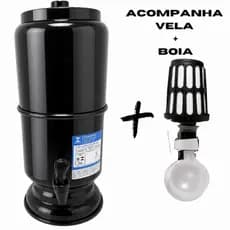 Filtro Água 5 e 14 Litros de Alumínio Conserva água Fresca com vela de carvão ativado