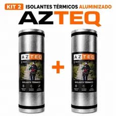 Kit 2 Isolante Térmico aluminizado  AZTEQ 10mm Camping Trekking Barraca Colchonete Impermeável Alta Densidade