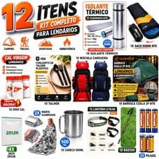 Kit Completo 12 Itens para LGND Barraca Mochila Saco de Dormir Isolante Térmico Lanterna Talher Trilha Aventura
