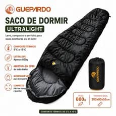 Saco de Dormir Ultralight Guepardo 700g Camping Trekking 5°C a 15°C Leve Compacto com Bolsa de Transporte