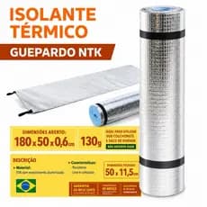 Isolante Térmico Guepardo NTK Aluminizado EVA 180x50cm Camping Trekking Acampamento Leve e Compacto