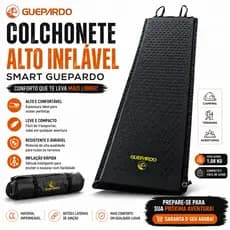 Colchonete Alto Inflável Smart Guepardo Autoinflável 183x60x2,5cm Camping Trilha Trekking Leve e Compacto