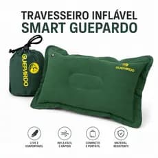 Travesseiro Inflável Smart Guepardo Ultraleve Ergonômico para Camping, Viagem, Trilha e Aventura