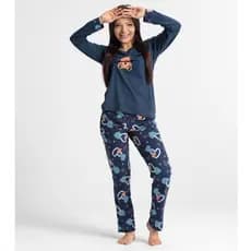 Pijama Feminino Adulto Longo 100% Algodão Inverno