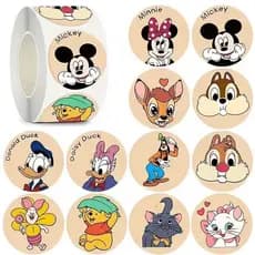 Adesivos De Rolo Do Mickey E Minnie Mouse Dos Desenhos Animados-Decalques Decorativos Para Estudantes , Conta Manual Inf