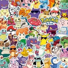 100 Pcs Adesivos Pokémon Pikachu-Decalques De Vinil À Prova D'água Oficialmente Licenciados Para Registro No Diário E Ar