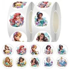 500 Adesivos/Rolo De Princesa De Conto De Fadas Do Mundo-Decalques Elsa De Alto Valor Estilo Ins Para Recompensas Infant