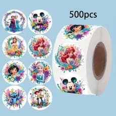 500 Adesivos/Rolo De Desenhos Animados Anime Princesa Anna-Decoração Fofa Para Diários , Recompensas E Vedação Do Jardim