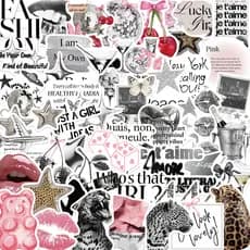 50 Peças Adesivos Vintage Prateados Da Série Lucky Girl-Decalques À Prova D'água De PVC Para Skate E Capa De Telefone De