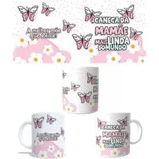CANECA DE PORCELANA DIA DAS MÃES MÃE MAIS LINDA