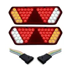Par Lanterna Traseira Guerra Motion White Rubi LED 12/24v com Chicote Lantersul