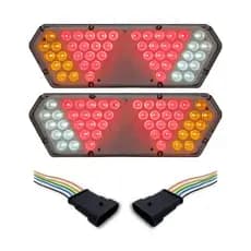 Par Lanterna Traseira Guerra Motion White Cristal LED 12/24v com Chicote Lantersul