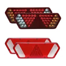 Par Lanterna Traseira Guerra Motion Black Rubi LED 12/24v + Par de Lentes Lantersul