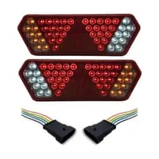 Par Lanterna Traseira Guerra Motion Black Rubi LED 12/24v com Chicote Lantersul