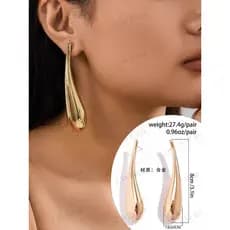 Brincos pequenos de metal brilhante com vírgula para mulheres europeias e americanas, moda simples