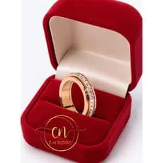 Brilho Elisa - Anel Romântico  Moda Titânio Aço Diamante Rotativo Casal