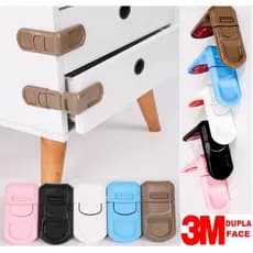 Kit com 12 Travas Lateral para Gavetas com Fixação Adesiva 3M com Várias cores