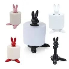 Suporte Plástico para Papel Higiênico em Formato de Coelho com Várias opções de cores