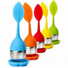 Infusor para Chá reutilizável em silicone e aço inoxidável - Várias Cores