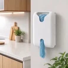 Puxa Saco Dispenser Porta Sacola Plástica Organizador Cozinha Adesivo 3M Várias Cores