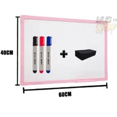 Quadro Lousa Branco UV Soft Colors 60X40 Moldura Rosa Stalo