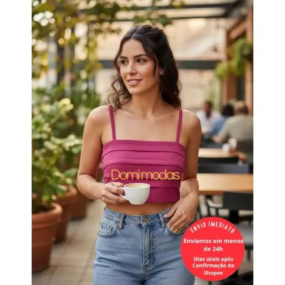 Domi Modas Cropped jeans  tingido maravilhoso tendencia moda 0101