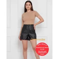 Domi Modas Short Feminino Zr Short Courino Cintura Alta Caimento perfeito muito lindo 9256