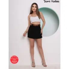 Domi Modas Short Saia Alfaiataria Cintura Alta com Passante 129