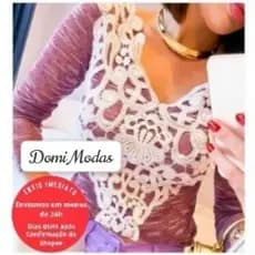 Domi Modas Blusa Feminina Bordada 8021