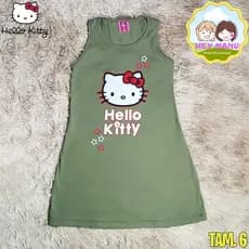 Vestido Disney infantil Hello Kitty Verde - Tam 6 - feminino, infantil, presente, criança, princesas disney, roupa infantil