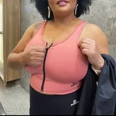 Top Plus Size G1 G2 com Ziper Modelo Nadador Academia Corrida Crossfit