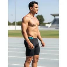 Bermuda Térmica Masculina Sem Costura com Bolso Compressão Corrida Ciclismo Boxe Jiu-Jitsu e Treino