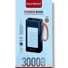 Carregador Portátil Powerbank 30.000mAh 22.5W Modo de Luz Ecrã Led