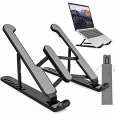 Suporte para Notebook Dobrável em Metal Ajustável e Portátil, Base Antiderrapante Home Office e Trabalho
