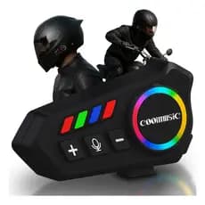 Fone De Ouvido para Capacete Moto Comunicador Bluetooth Preto Controle De Voz Microfone para moto