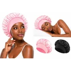 Touca Cetim Seda Dormir Com Faixa Conforto Hidrata Anti-frizz