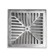Grelha Pluvial 30x30 Concova com Suporte e Tela Anti Insetos - Aluminio Fundido Escovado