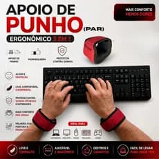 PAR Apoio de Punho  Pulso Ergonomico para Teclado e Mouse descanço de braço acessorio  computadores