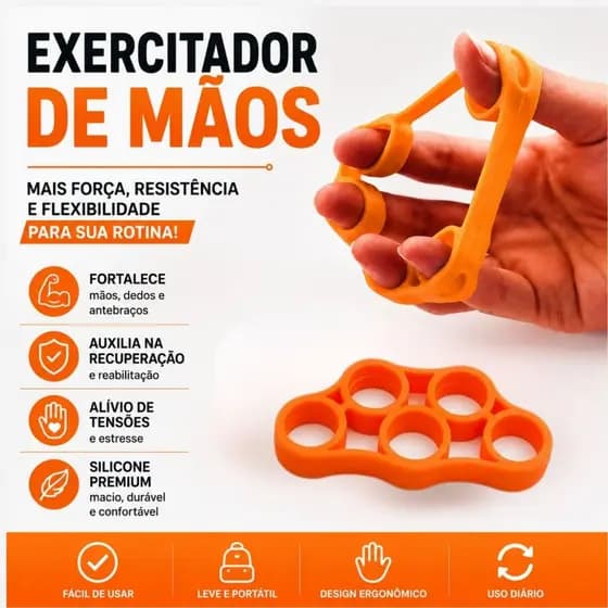 Fortalecedor De Dedos Silicone Exercitador De Mão Fisioterapia Força  Antebraço Resistente  Estresse