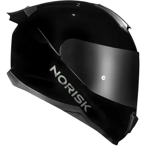 Capacete Fechado Norisk Razor Solid Preto Brilho Com Viseira Collor e Spoiler
