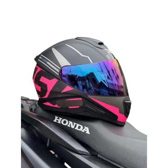 Capacete Esportivo Rosa Norisk Fechado Razor Full Fosco