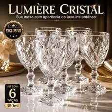 Taça Vidro Luxo 350ml Kit 6 Taças Elegantes Design Moderno Estilo Cristal Mesa Posta Premium