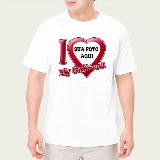 Camiseta Girlfriend Boyfriend Blusa Casal T-shirt Camisa Unissex Algodão